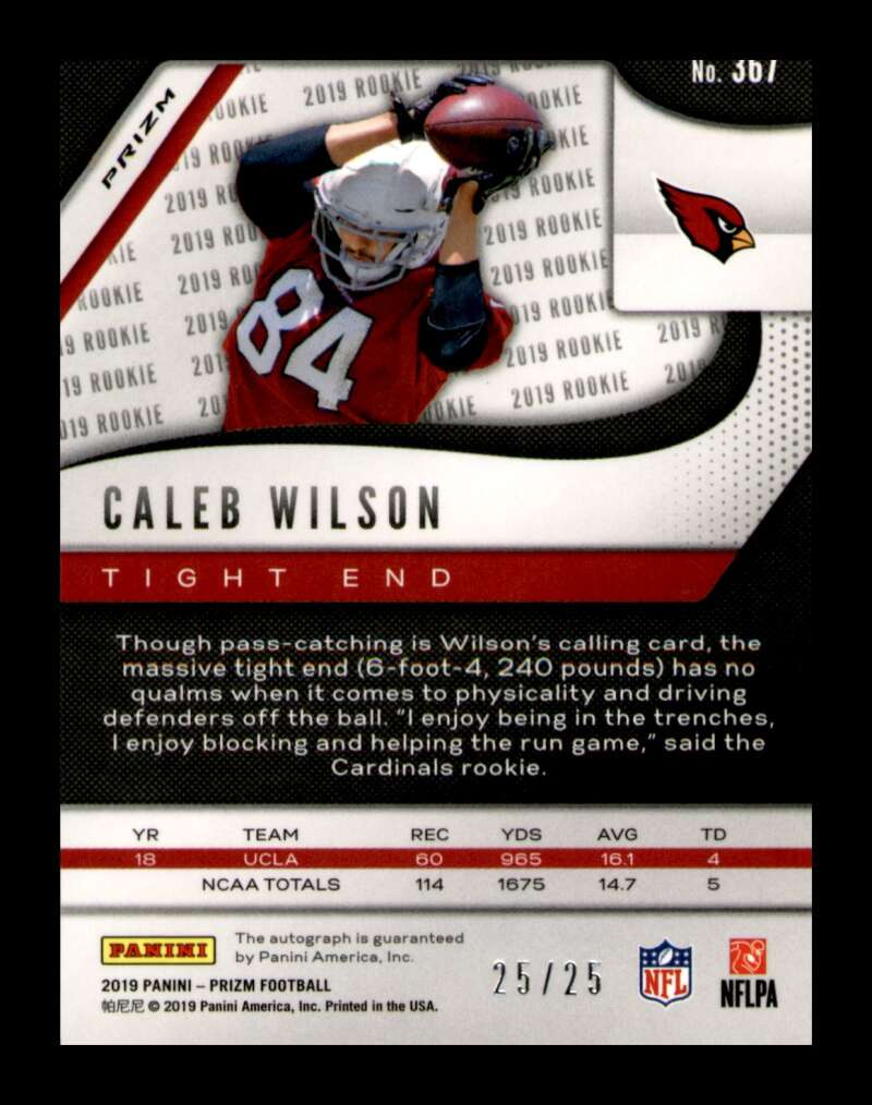 Load image into Gallery viewer, 2019 Panini Prizm Camo Prizm Auto Caleb Wilson #367 Rookie RC Autograph SP /25 Image 2
