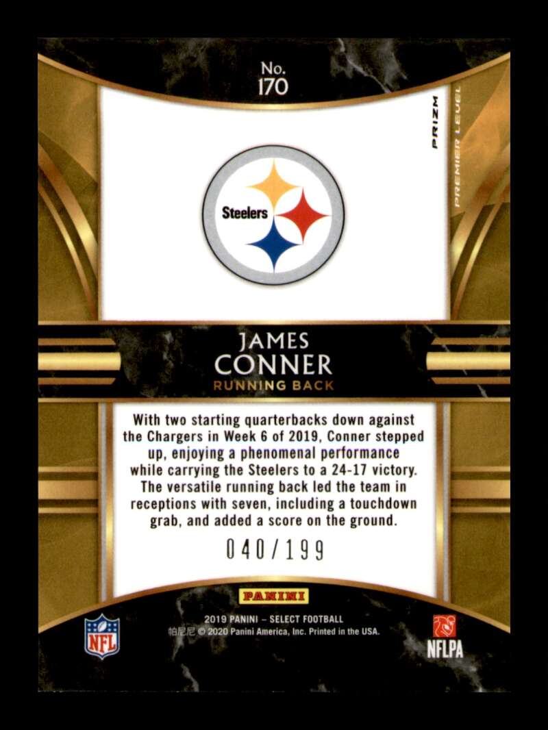 Load image into Gallery viewer, 2019 Panini Select Tri Color Prizm James Conner #170 SP Pittsburgh Steelers /199 Image 2
