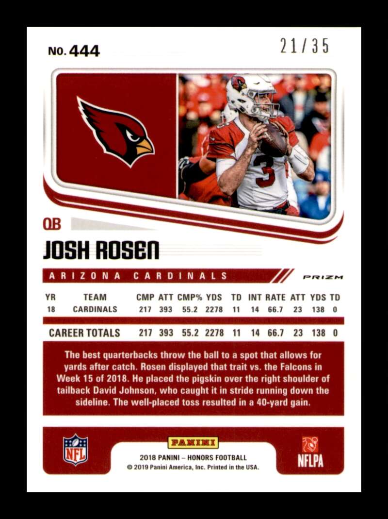 Load image into Gallery viewer, 2018 Panini Honors Score Artist&#39;s Proof Josh Rosen #444 Rookie RC Cardinals /35 Image 2
