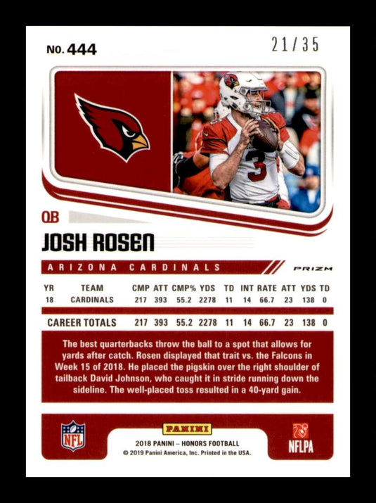 2018 Panini Honors Score Artist's Proof Josh Rosen