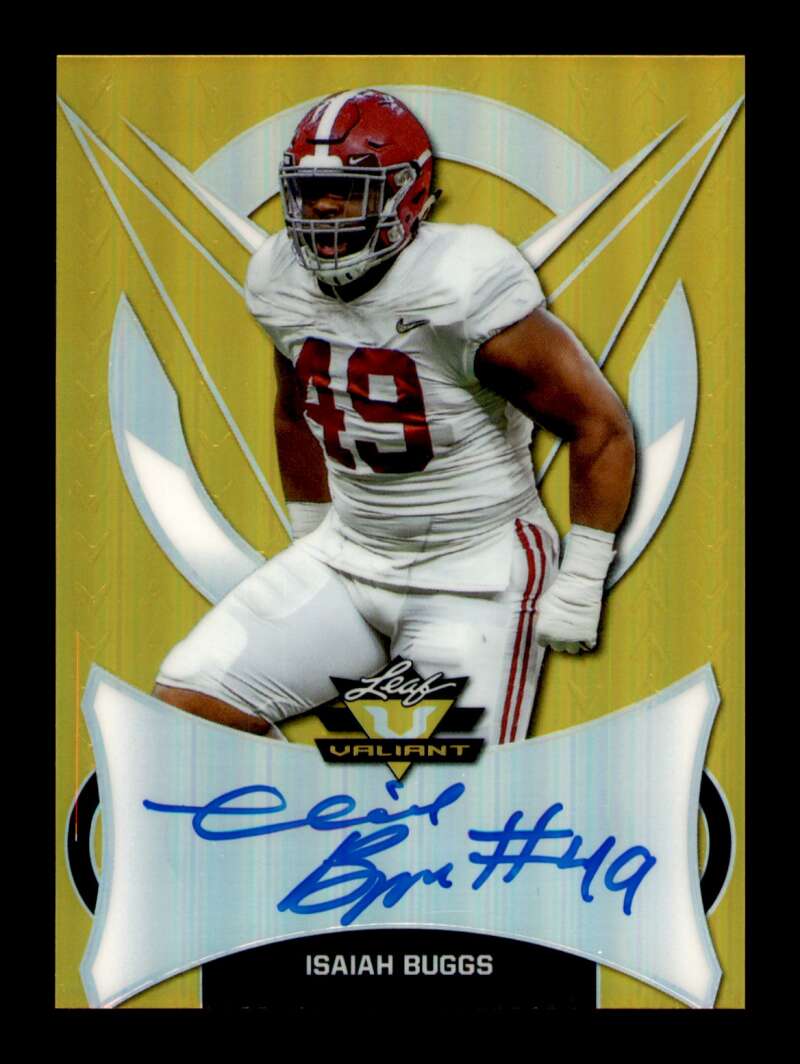 Load image into Gallery viewer, 2019 Leaf Valiant Gold Autograph Isaiah Buggs #BA-IB1 Rookie RC Auto Alabama /10 Image 1
