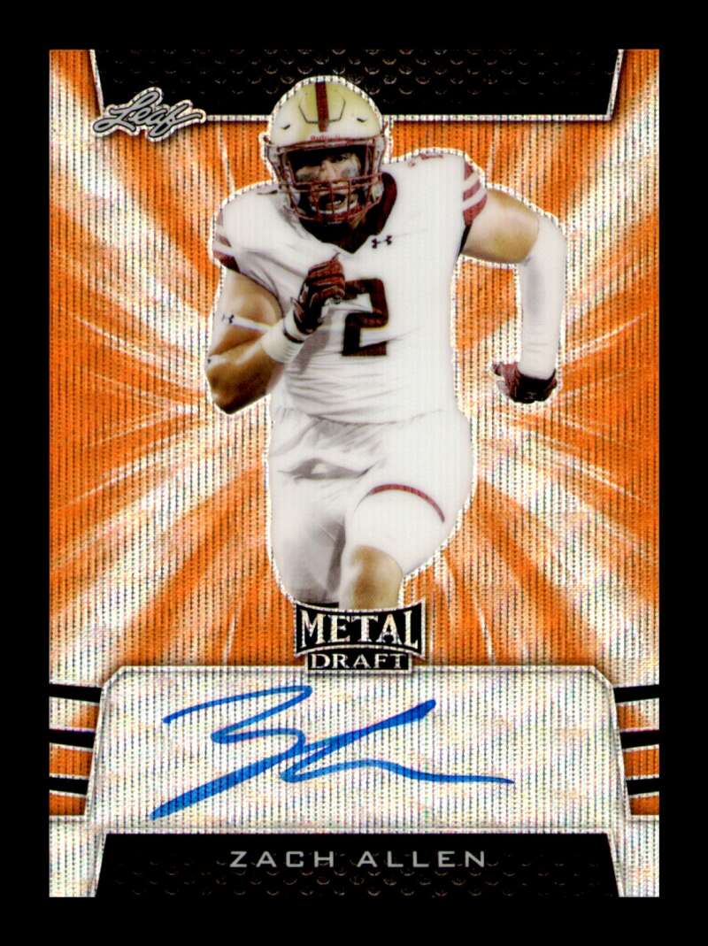 Load image into Gallery viewer, 2019 Leaf Metal Draft Orange Auto Zach Allen #BA-ZA1 Rookie RC Boston College /3 Image 1
