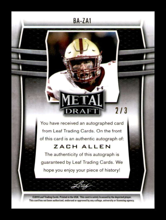 2019 Leaf Metal Draft Orange Auto Zach Allen 