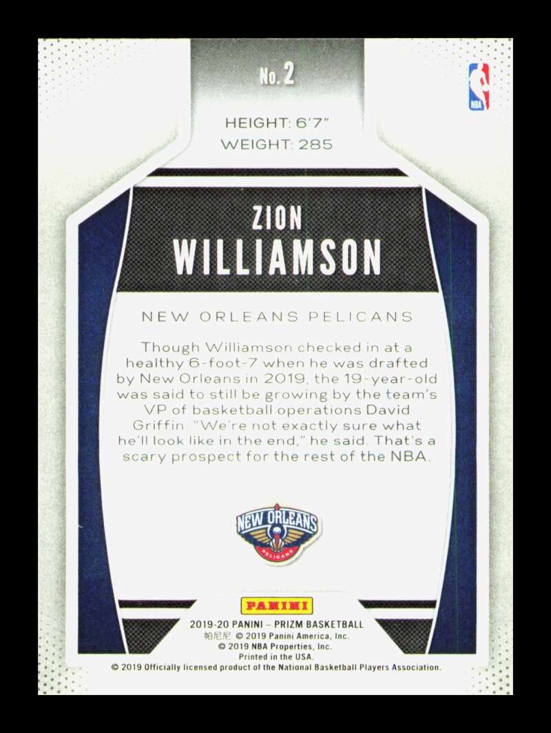 Load image into Gallery viewer, 2019-20 Panini Prizm Instant Impact Zion Williamson #2 Rookie RC Pelicans  Image 2
