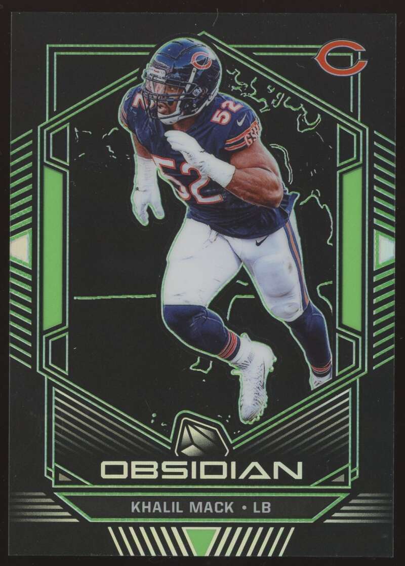 Load image into Gallery viewer, 2019 Panini Obsidian Electric Etch Green Khalil Mack #64 SP Chicago Bears /25 Image 1
