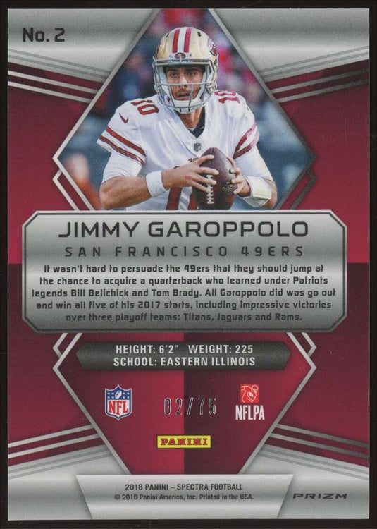 2018 Panini Spectra Neon Blue Jimmy Garoppolo 