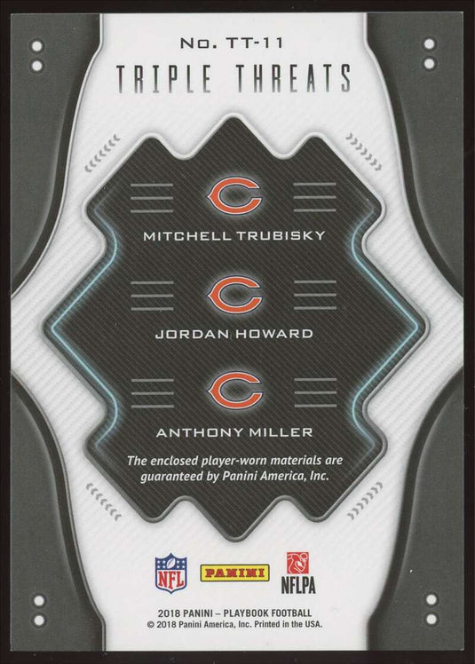 2018 Playbook Triple Threats Relics Prime Miller Howard Trubisky