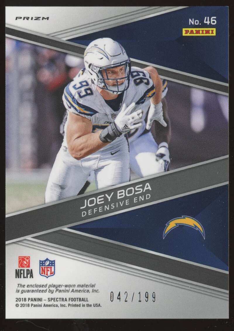 Load image into Gallery viewer, 2018 Panini Spectra Sunday Spectacle Joey Bosa #46 Patch Relic Chargers /199  Image 2
