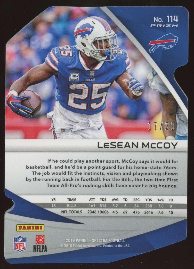 Load image into Gallery viewer, 2019 Panini Spectra Neon Pink Die Cut LeSean McCoy #114 SP SSP Buffalo Bills /20 Image 2
