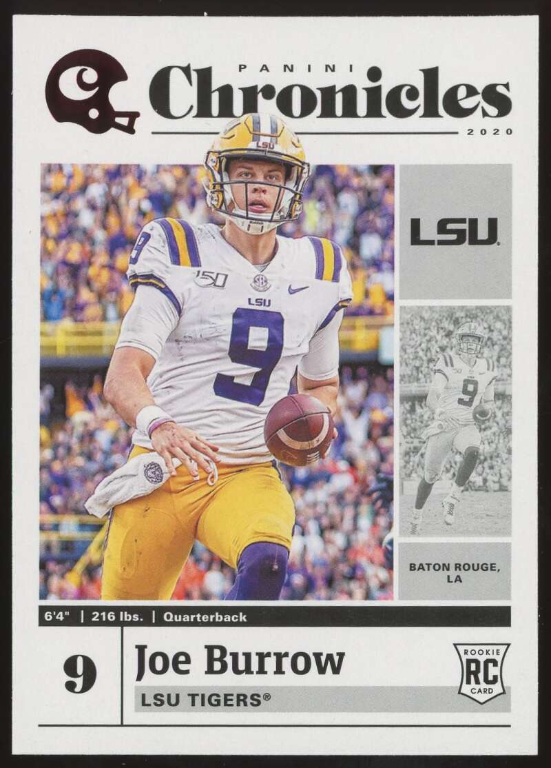 Load image into Gallery viewer, 2020 Panini Chronicles Draft Blue Red Joe Burrow #1 Rookie RC Cincinnati Bengals Image 1
