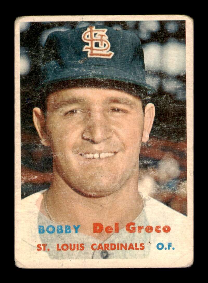 Load image into Gallery viewer, 1957 Topps Bobby Del Greco #94 Crease St. Louis Cardinals Image 1
