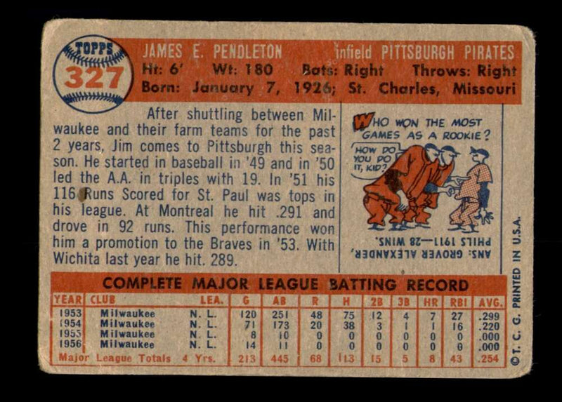 Load image into Gallery viewer, 1957 Topps Jim Pendleton #327 Crease Pittsburgh Pirates Image 2
