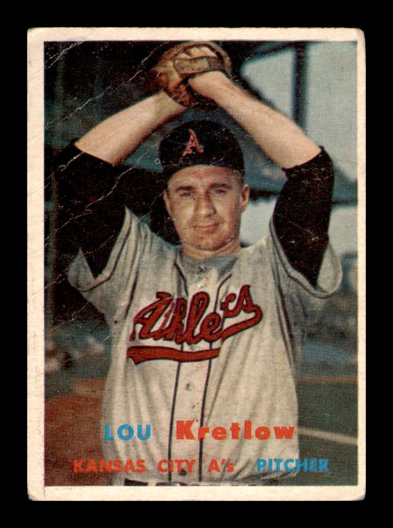 Load image into Gallery viewer, 1957 Topps Lou Kretlow #139 Crease Kansas City Athletics Image 1
