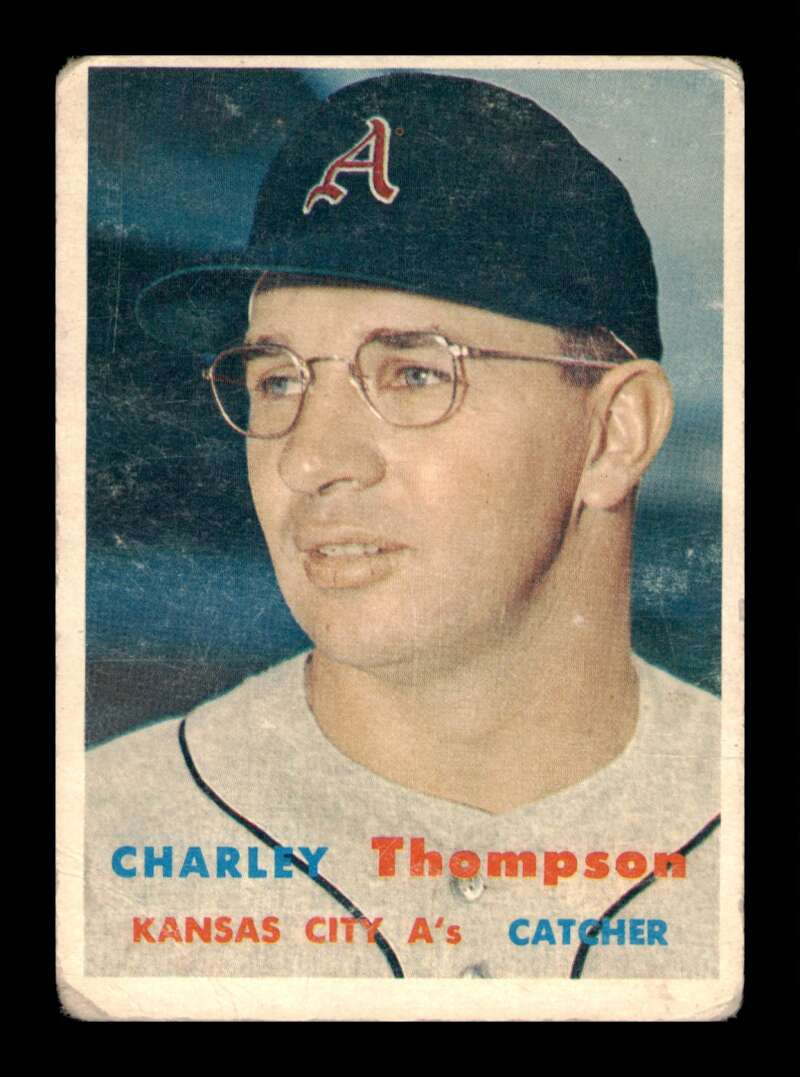 Load image into Gallery viewer, 1957 Topps Charley Thompson #142 Crease Kansas City Athletics Image 1
