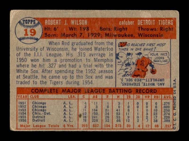 Load image into Gallery viewer, 1957 Topps Bob Wilson #19 Crease Detroit Tigers Image 2
