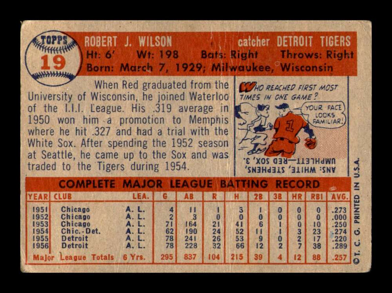 Load image into Gallery viewer, 1957 Topps Bob Wilson #19 Crease Detroit Tigers Image 2
