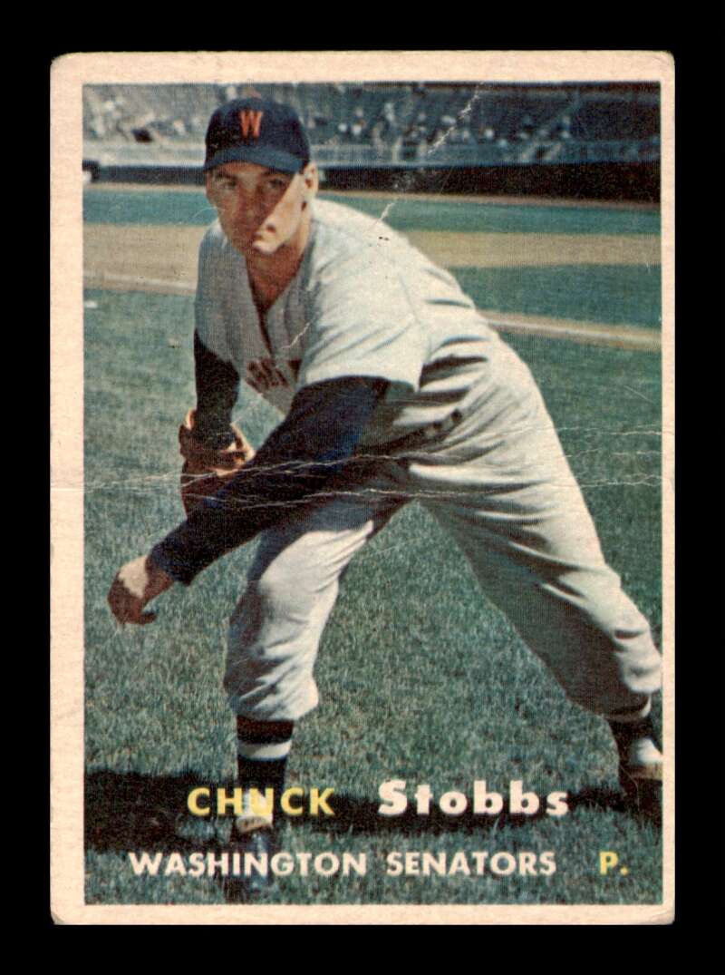Load image into Gallery viewer, 1957 Topps Chuck Stobbs #101 Crease Washington Senators Image 1
