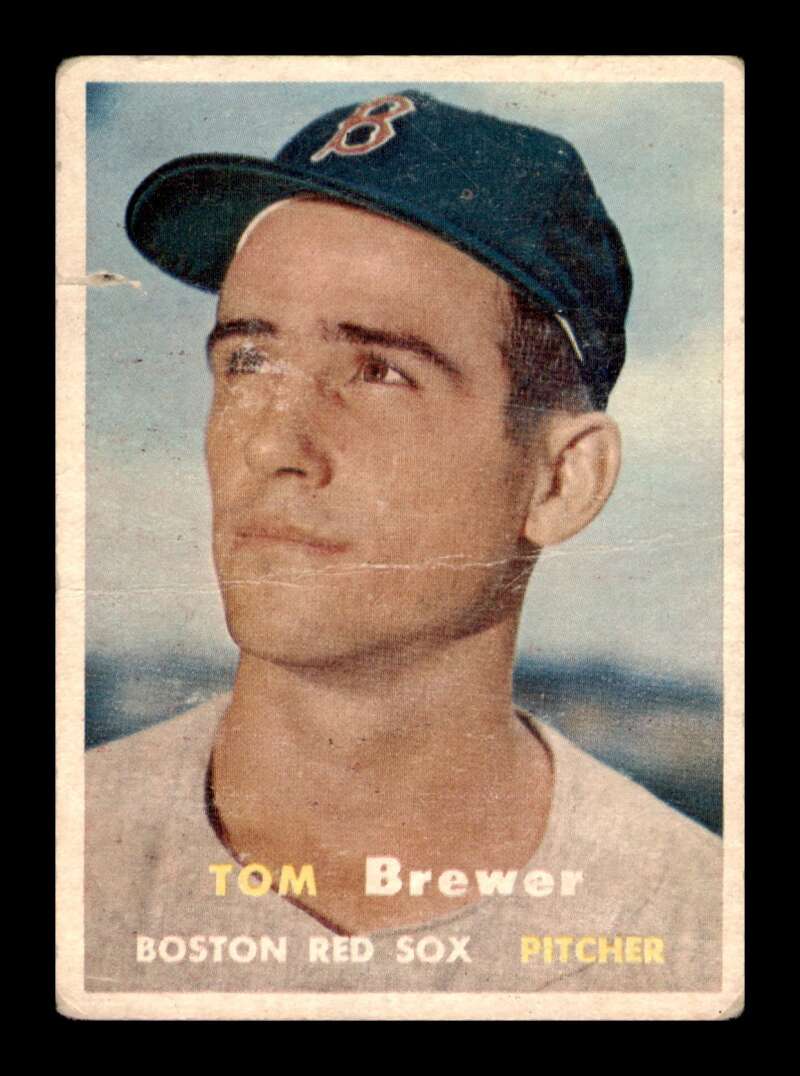 Load image into Gallery viewer, 1957 Topps Tom Brewer #112 Crease Boston Red Sox Image 1
