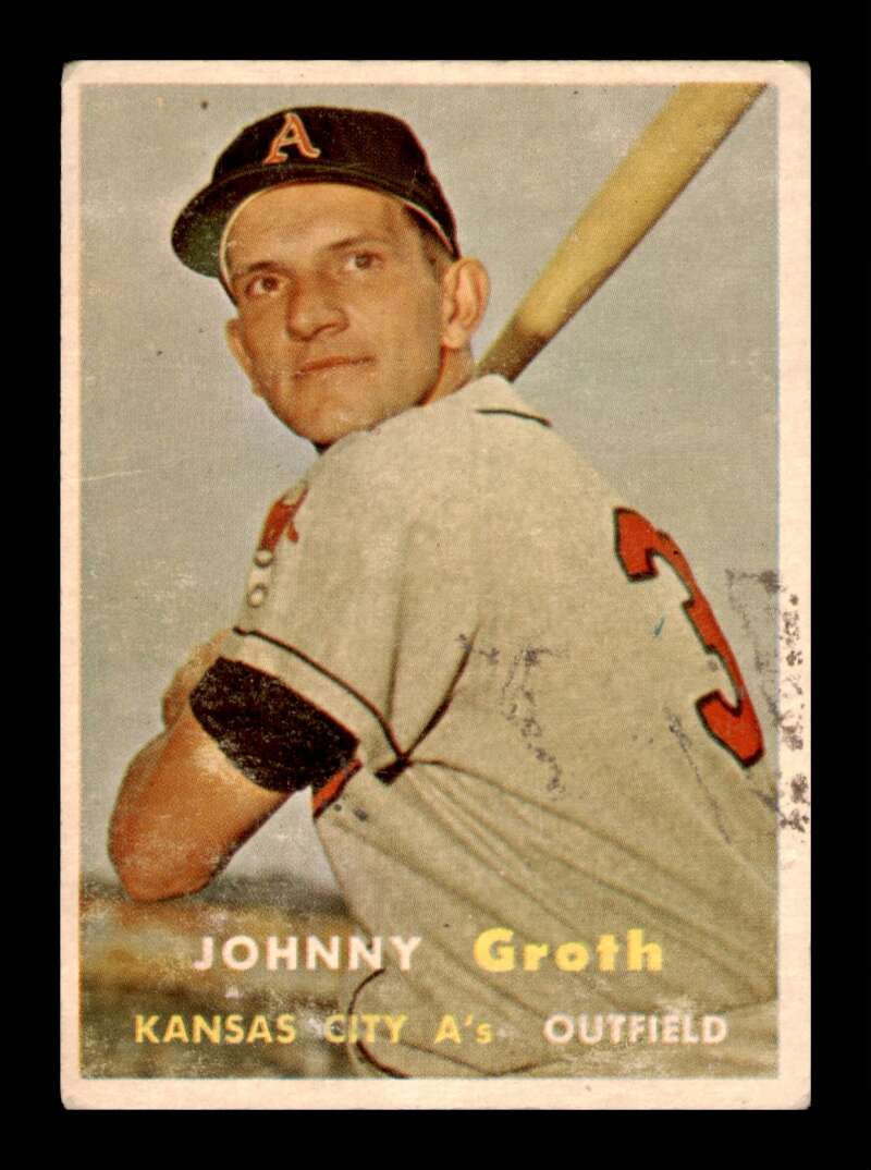 Load image into Gallery viewer, 1957 Topps Johnny Groth #360 Crease Kansas City Athletics Image 1
