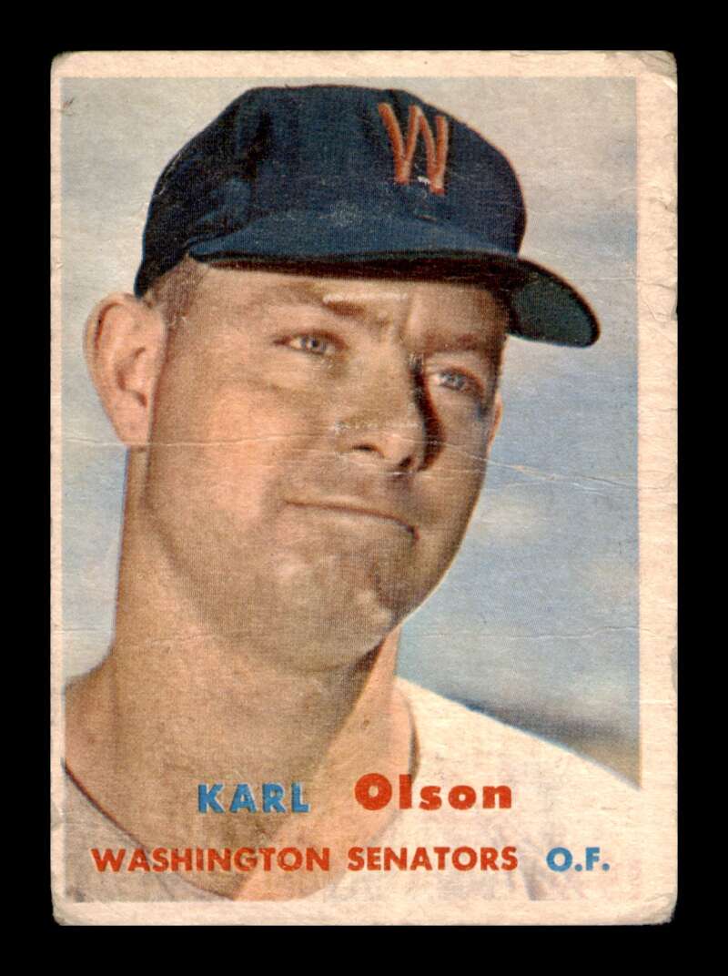 Load image into Gallery viewer, 1957 Topps Karl Olson #153 Crease Washington Senators Image 1
