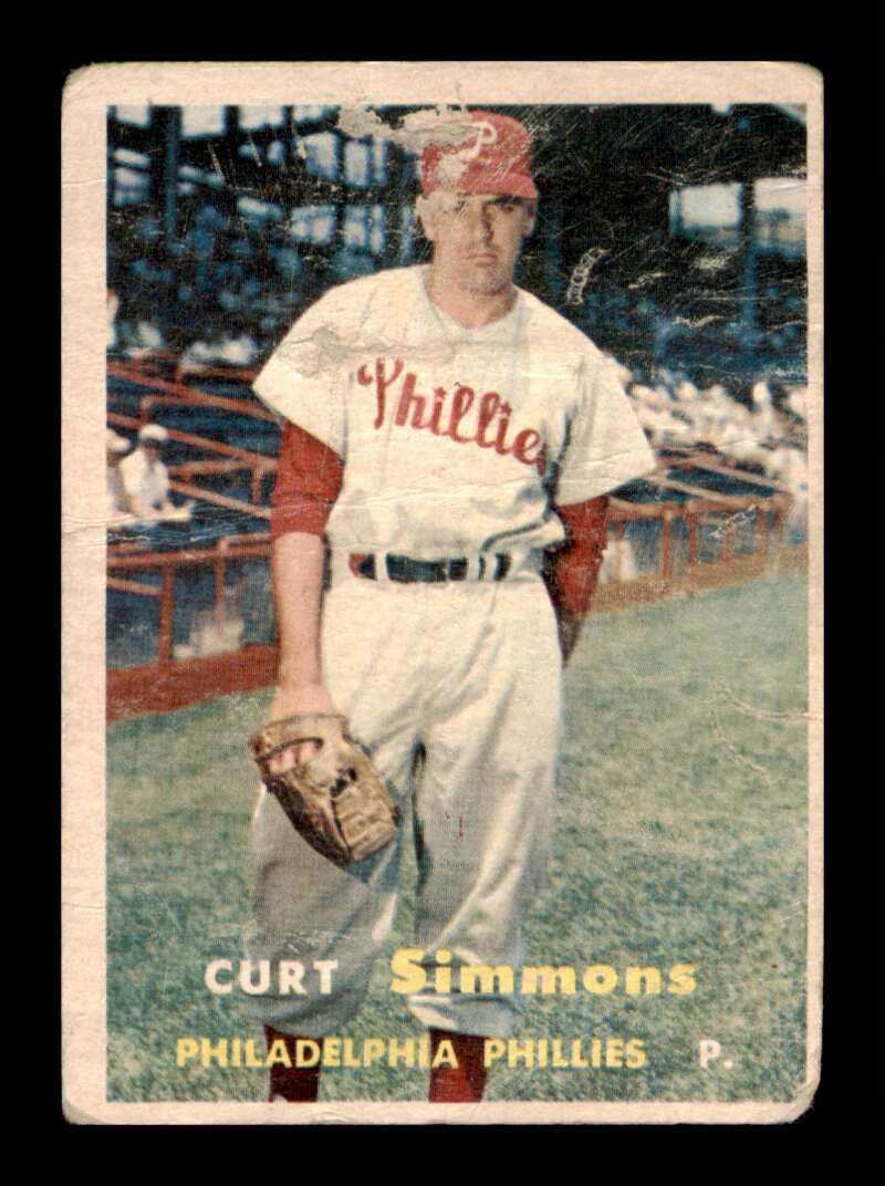 Load image into Gallery viewer, 1957 Topps Curt Simmons #158 Crease Philadelphia Phillies Image 1
