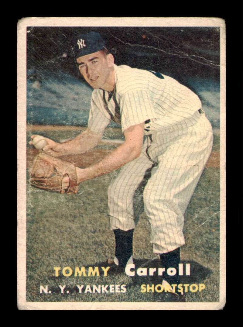 Load image into Gallery viewer, 1957 Topps Tommy Carroll #164 Crease New York Yankees Image 1
