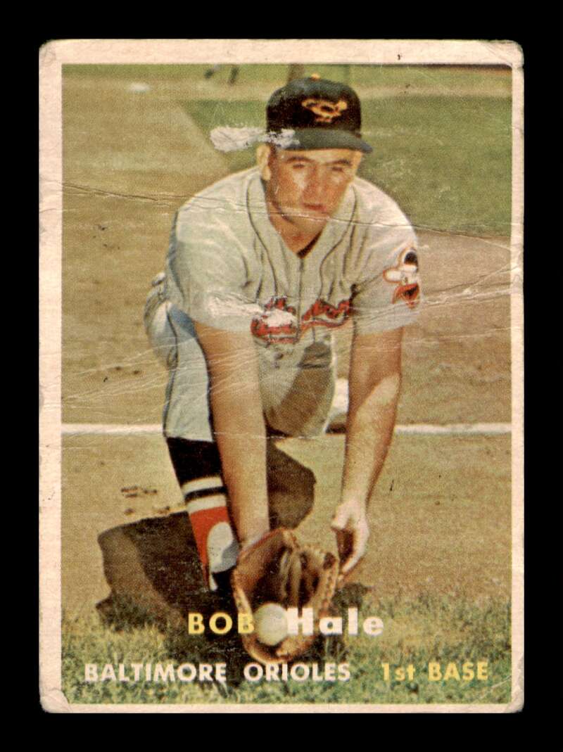 Load image into Gallery viewer, 1957 Topps Bob Hale #406 Crease Baltimore Orioles Image 1
