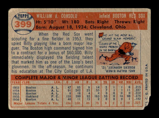1957 Topps Billy Consolo