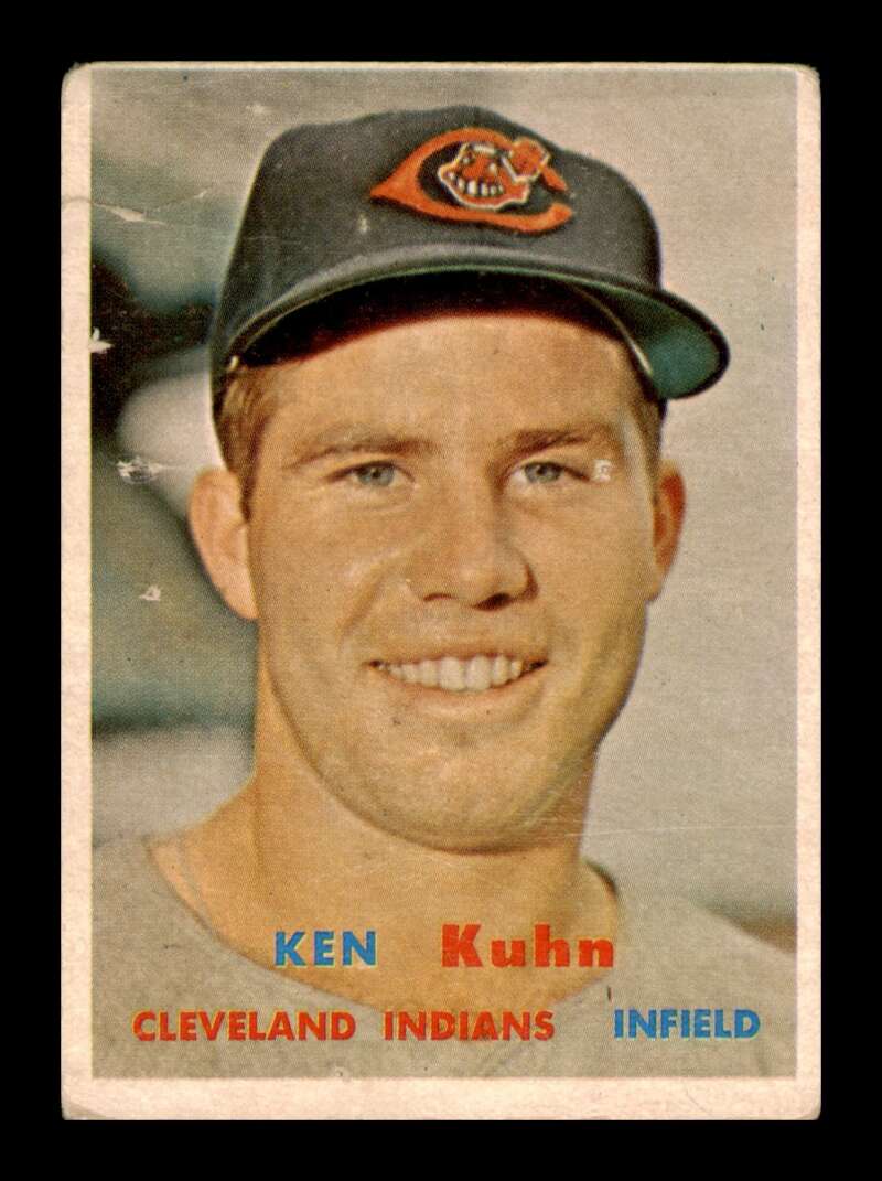 Load image into Gallery viewer, 1957 Topps Ken Kuhn #266 Crease Cleveland Indians Image 1
