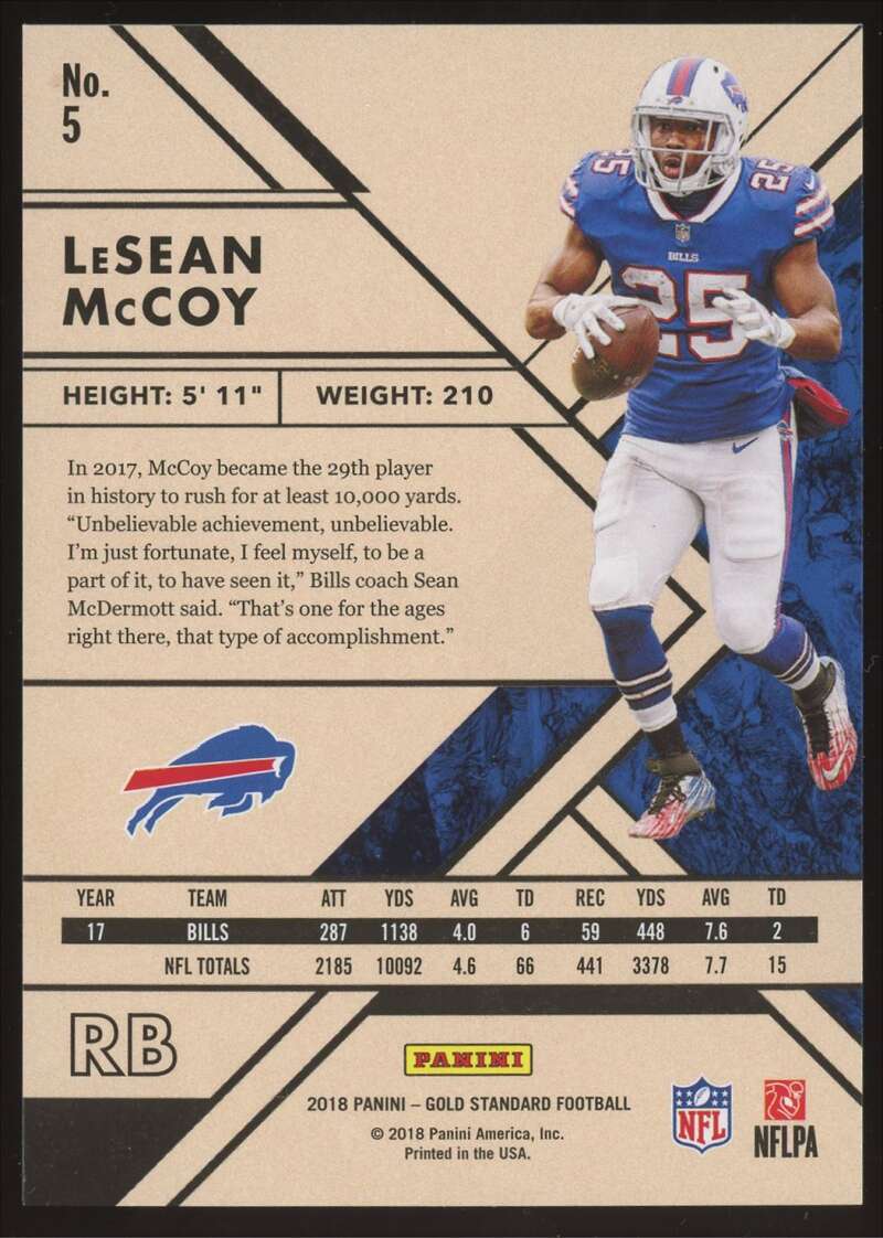 Load image into Gallery viewer, 2018 Panini Gold Standard Rose LeSean McCoy #5 SP SSP Buffalo Bills /25 Image 2
