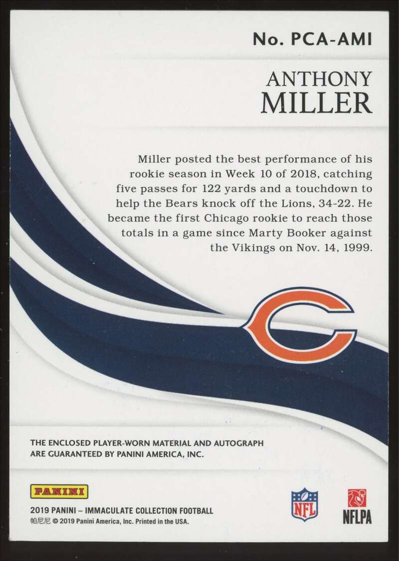 Load image into Gallery viewer, 2019 Immaculate Collection RPA Anthony Miller #PCA-AMI Rookie RC Auto Bears /99  Image 2
