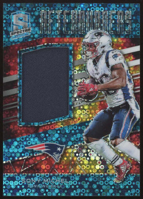 2019 Panini Spectra Afterburners Neon Blue Sony Michel 