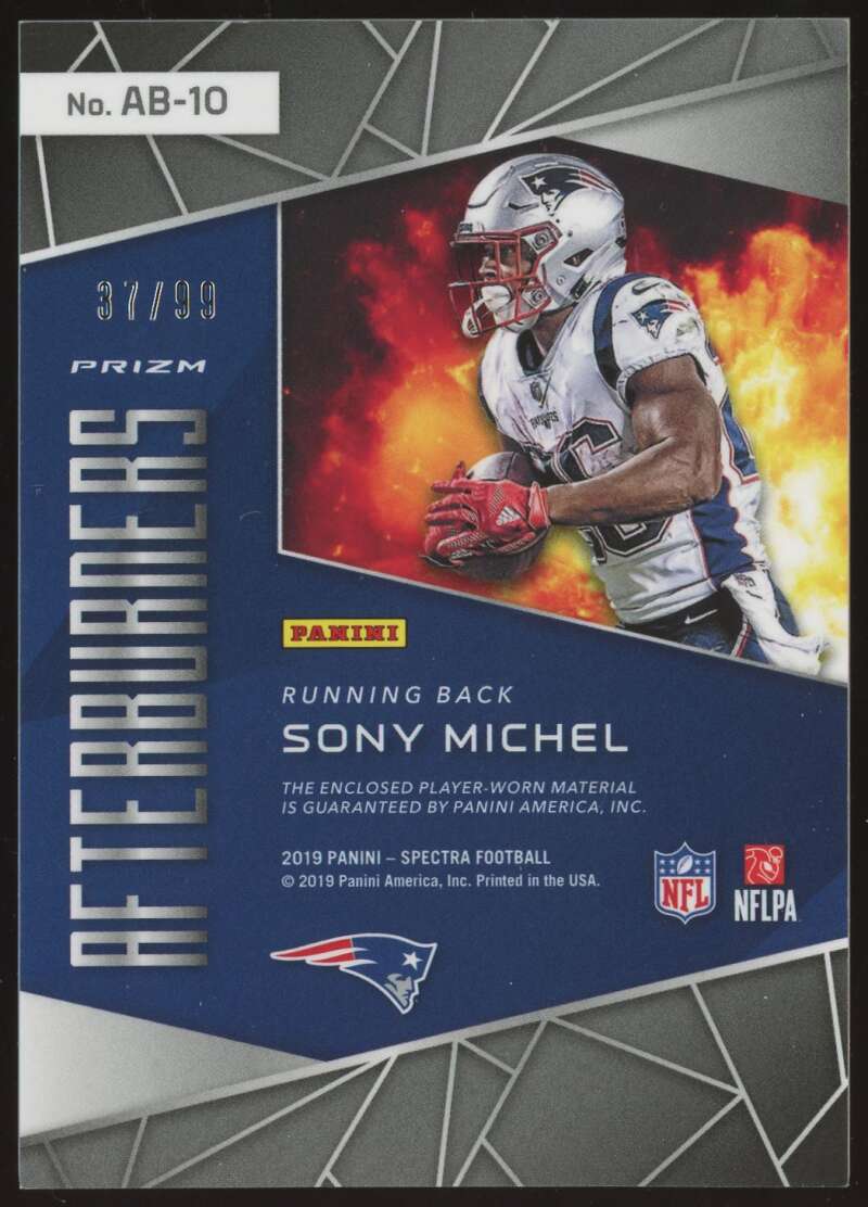 Load image into Gallery viewer, 2019 Panini Spectra Afterburners Neon Blue Sony Michel #AB-10 Patch /99  Image 2
