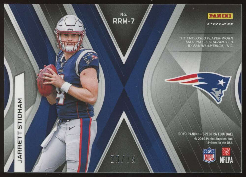 Load image into Gallery viewer, 2019 Panini Spectra Rising Rookie Neon Blue Jarrett Stidham #RRM-7 RC Relic /75  Image 2
