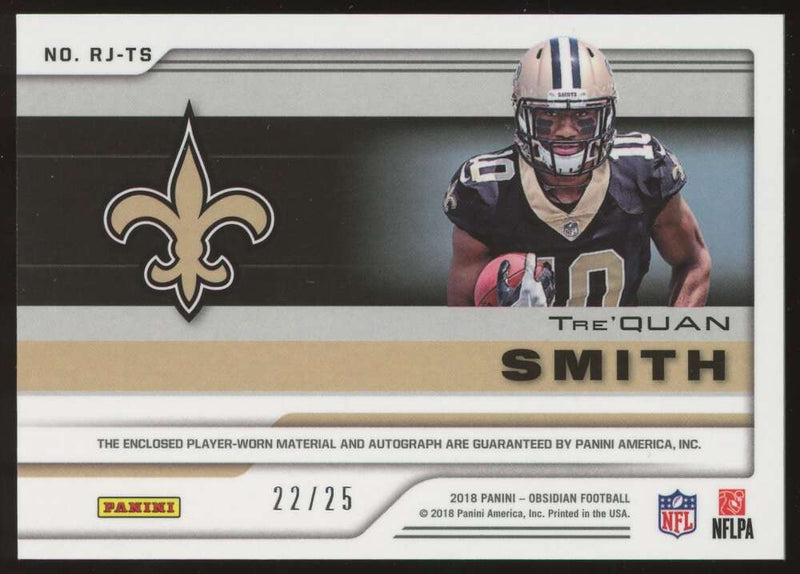 Load image into Gallery viewer, 2018 Panini Obsidian RPA Green Tre&#39;Quan Smith #RJ-TS Rookie RC Auto Saints /25  Image 2
