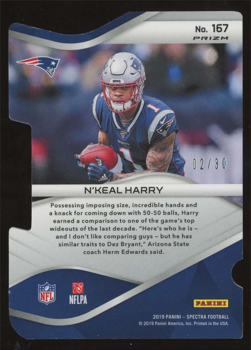 Load image into Gallery viewer, 2019 Panini Spectra Neon Green Die Cut N&#39;Keal Harry #167 Rookie RC Patriots /30  Image 2
