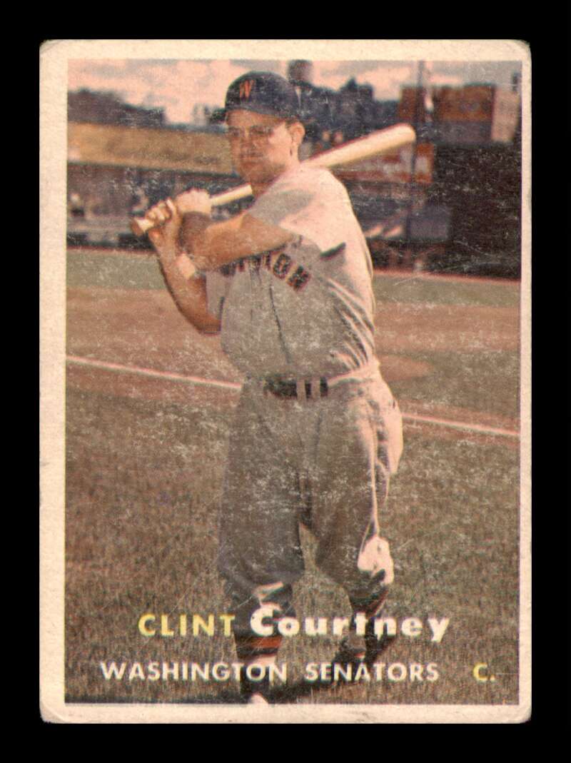 Load image into Gallery viewer, 1957 Topps Clint Courtney #51 Pinhole Washington Senators Image 1
