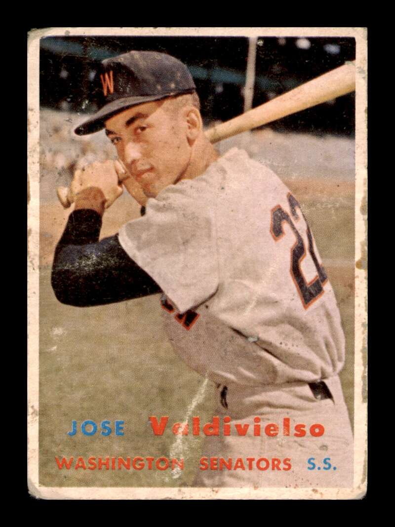 Load image into Gallery viewer, 1957 Topps Jose Valdivielso #246 Wax On Front Washington Senators Image 1
