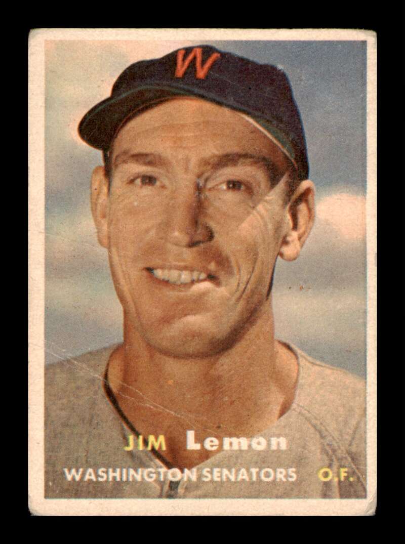 Load image into Gallery viewer, 1957 Topps Jim Lemon #57 Crease Washington Senators Image 1
