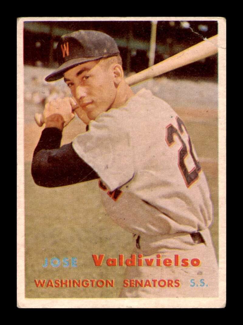 Load image into Gallery viewer, 1957 Topps Jose Valdivielso #246 Crease Washington Senators Image 1
