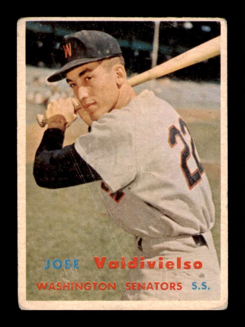 Load image into Gallery viewer, 1957 Topps Jose Valdivielso #246 Crease Washington Senators Image 1
