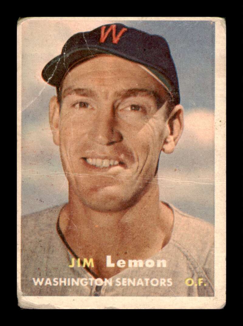 Load image into Gallery viewer, 1957 Topps Jim Lemon #57 Crease Washington Senators Image 1
