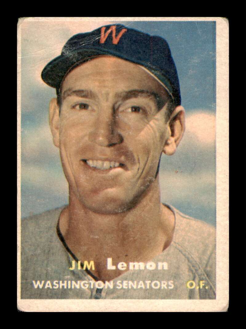 Load image into Gallery viewer, 1957 Topps Jim Lemon #57 Crease Washington Senators Image 1
