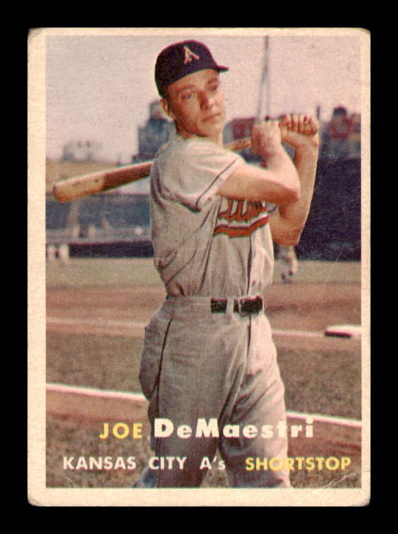 Load image into Gallery viewer, 1957 Topps Joe DeMaestri #44 Crease Kansas City A&#39;s Image 1
