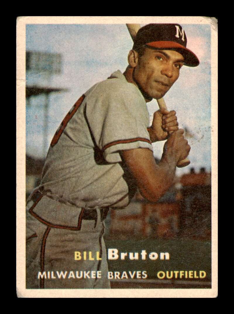 Load image into Gallery viewer, 1957 Topps Bill Bruton #48 Crease Milwaukee Braves Image 1
