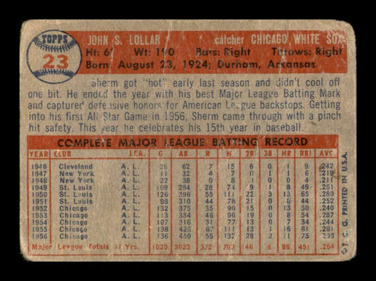 1957 Topps Sherm Lollar