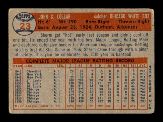 1957 Topps Sherm Lollar 