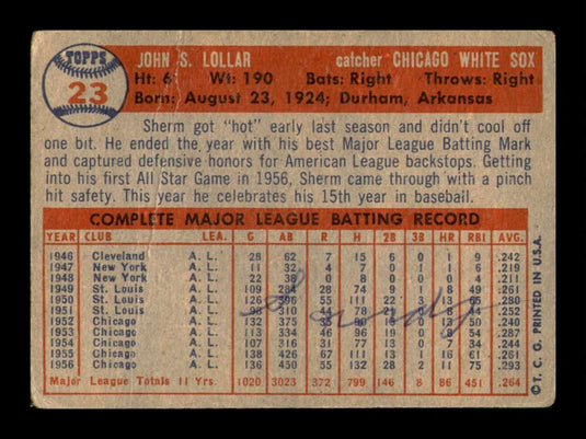 1957 Topps Sherm Lollar