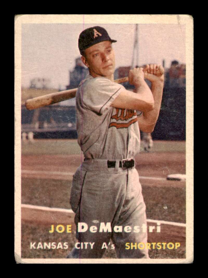 Load image into Gallery viewer, 1957 Topps Joe DeMaestri #44 Crease Kansas City Athletics Image 1
