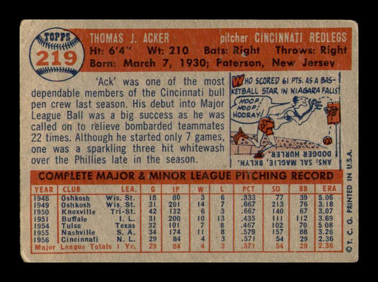 1957 Topps Tom Acker